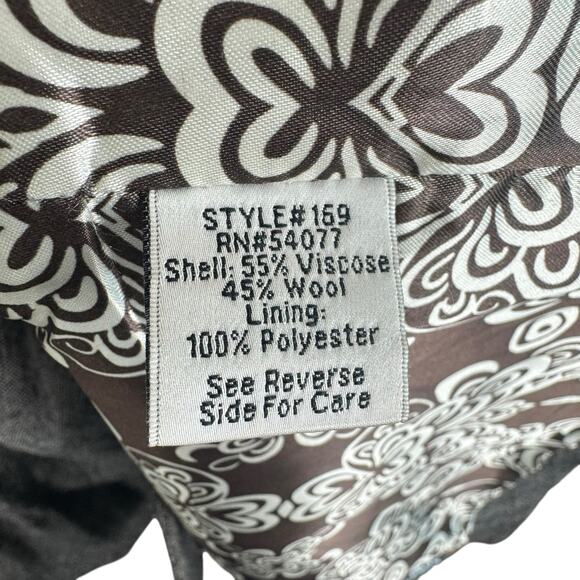 CAbi Wool Blend Shakespeare Tweed Brown Single Breasted Buttoned Pea Coat Size 4 - Picture 7 of 8